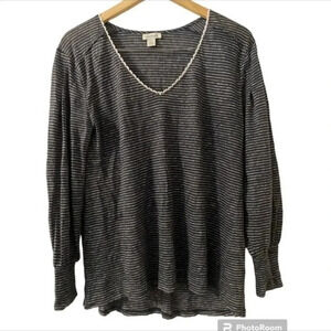 Sundance Mariner Journey Striped Linen Top